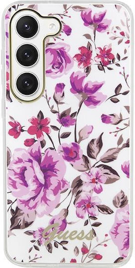 Guess Flower Collection Back Cover Plastic Alb (Galaxy S23)