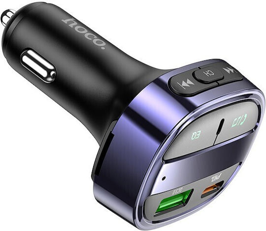 Hoco FM Transmitter Αυτοκινήτου E70 με Bluetooth / USB Μπλε