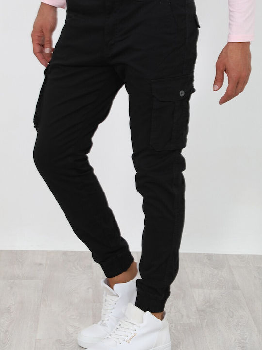 Double Men's Trousers Cargo Black