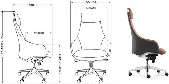 ErgoAction Royal Scaun De Birou De Director Cu Inclinare Maro