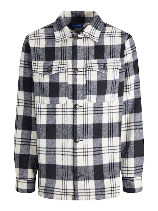 Jack & Jones Men's Shirt Overshirt Long Sleeve Checked Brown