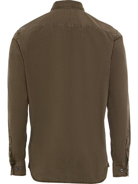 Long-sleeved Cotton Shirt Khaki