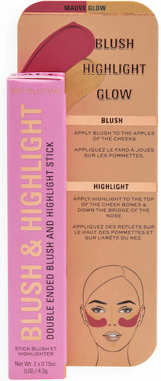 Revolution Beauty Blush & Highlight Stick Ρουζ Mauve Glow 4.3gr