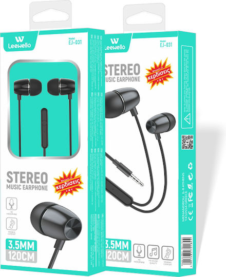 Leewello EJ-031 In-Ear Freihändig Kopfhörer mit Stecker USB-C Schwarz