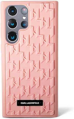 Karl Lagerfeld 3D Monogram Umschlag Rückseite Silikon Rosa (Galaxy S23 Ultra) KLHCS23LRUPKLPP