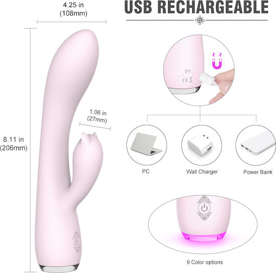 La Lolita Amsterdam Fanny Rabbit Vibrator Iepurele G-Spot 20.6cm Roz