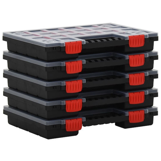 vidaXL Werkzeugkoffer-Organisator mit einstellbaren Fächern Transparente 34.5x25x5cm