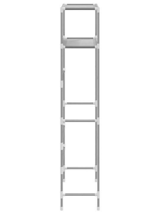 vidaXL Wall Mounted Bathroom Shelf Metallic with 2 Shelves 69x28x143cm Gray