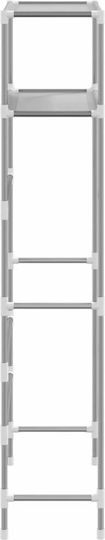 vidaXL An der Wand montiert Badezimmerregal Metallisch mit 2 Regalböden 69x28x143cm Gray