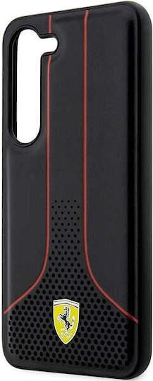 Ferrari Perforated Back Cover Plastic / Silicon Negru (Galaxy S23 Ultra)