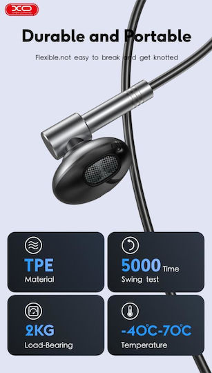 XO Ep61 Earbuds Handsfree με Βύσμα Lightning Ασημί