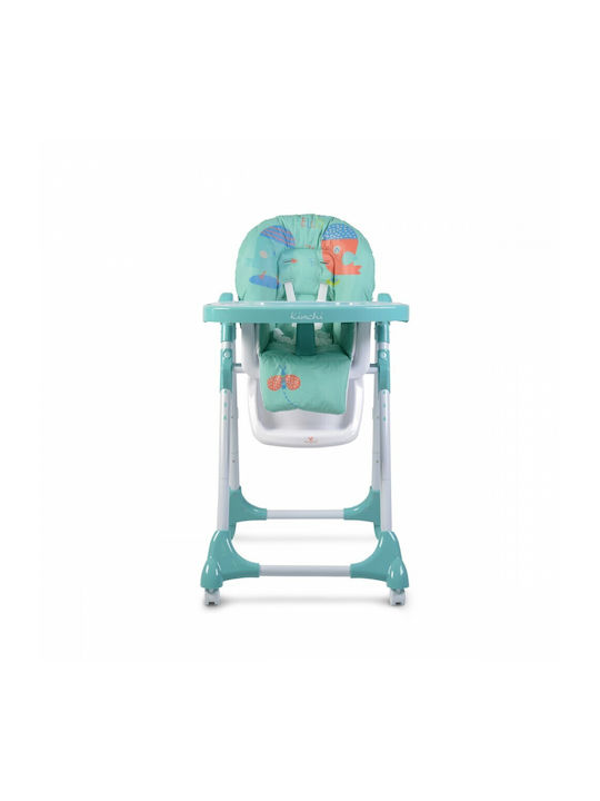 Cangaroo Kimchi Foldable Highchair with Metal Frame & Fabric Seat Turquoise