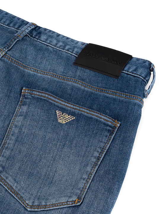 Men's Elastic Jeans Pants with Slim Fit Blue