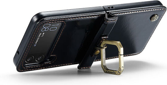 Caseme 003 Задна корица Изкуствена кожа Черен (Galaxy Z Flip4)