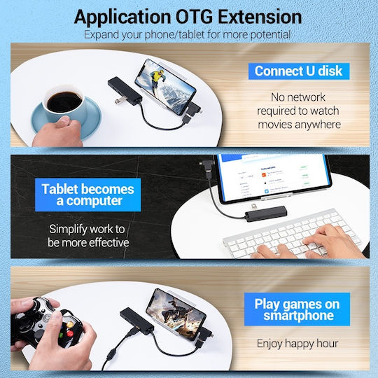 Vention Hub 4 Θυρών USB 2.0 με σύνδεση USB-A