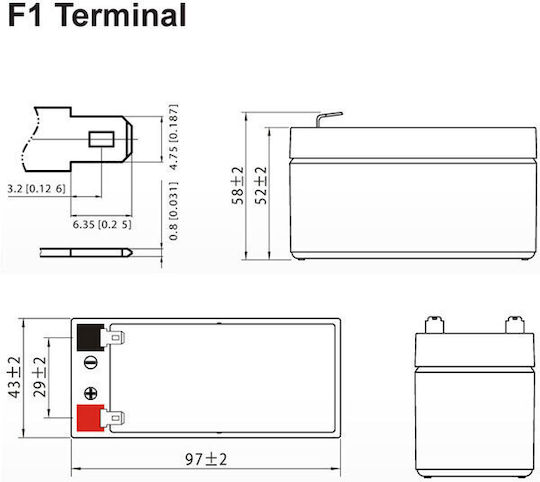 Ultracell UL 3.3-6 Baterie UPS cu Capacitate 3.3Ah și Tensiune 6V 1buc