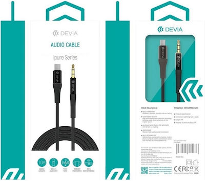 Devia IPure USB 2.0 Cable USB-C male - 3.5mm male Black 1m