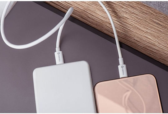 Forcell Regular USB 2.0 Cablu USB-C bărbătesc - USB-C 100W Alb 2m