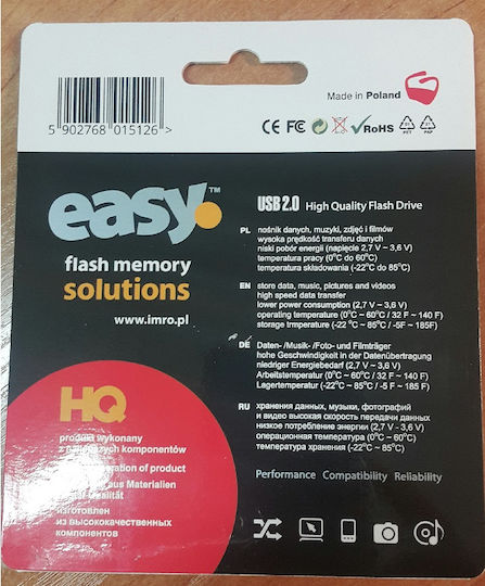 IMRO Easy 8GB USB 2.0 Stick Μαύρο