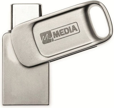 Verbatim MyMedia My Dual 128GB USB 3.2 Stick με σύνδεση USB-A & USB-C Ασημί