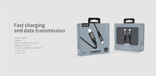 Havit CB6010 USB 2.0 Kabel USB-C männlich - USB-C Schwarz 1,2 m