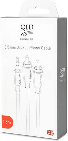 QED Καλώδιο 3,5 мм мъжки - RCA мъжки Черен 1.5м (QE8114)