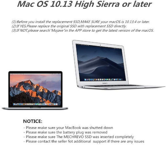 M.2 NVME SSD Convert Adapter Card for MacBook Air Pro Retina (Year 2013-2017)