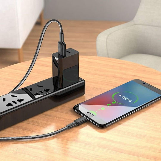 Hoco Jaeger X69 Geflochten USB 2.0 auf Micro-USB-Kabel Schwarz 1m (HOC-X69m-BW) 1Stück
