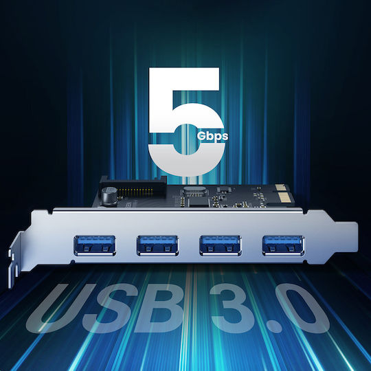 Ugreen Κάρτα PCIe σε 4 θύρες USB 3.0