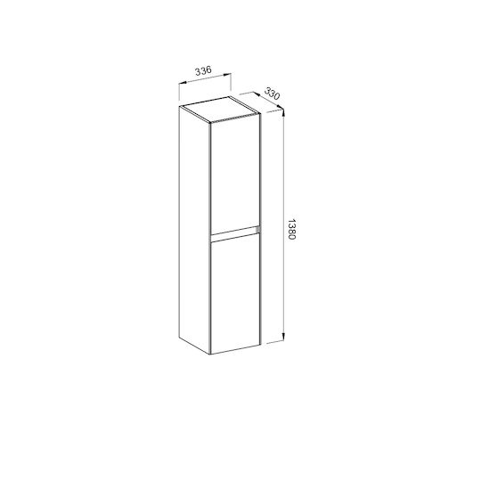 Martin Malaga Wall Hung Cabinet Matte Lacquer Bathroom Column Cabinet L35xD32xH160cm White