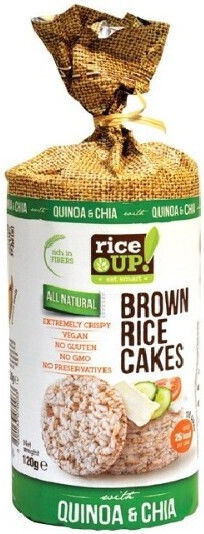 RiceUp Ρυζογκοφρέτες Brown Rice Cakes Χωρίς Γλουτένη 120gr