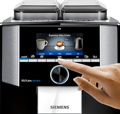 Siemens TI9573X9RW Automatic Espresso Machine 1500W Pressure 19bar for Cappuccino with Grinder and Wi-Fi Black