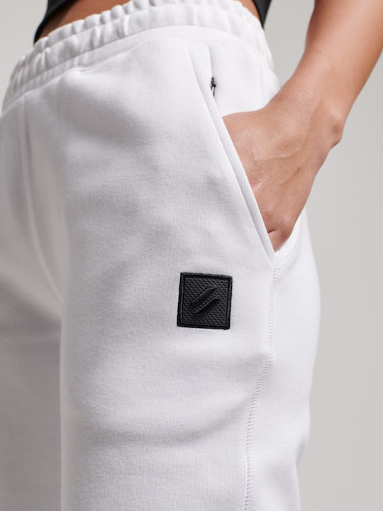Code Tech Ψηλόμεσο Παντελόνι Φόρμας με Λάστιχο Brilliant White