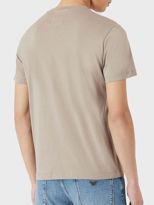 Emporio Armani Ανδρικό T-shirt Μπεζ με Λογότυπο