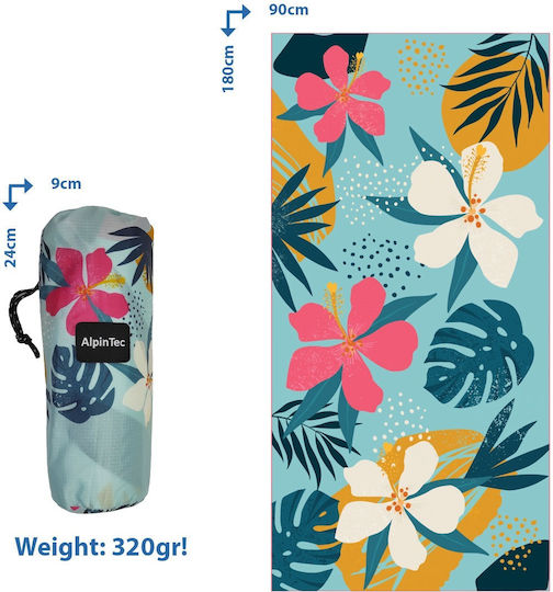 AlpinPro Dryfast Shapes Microfiber Body Towel with Case 180x90cm