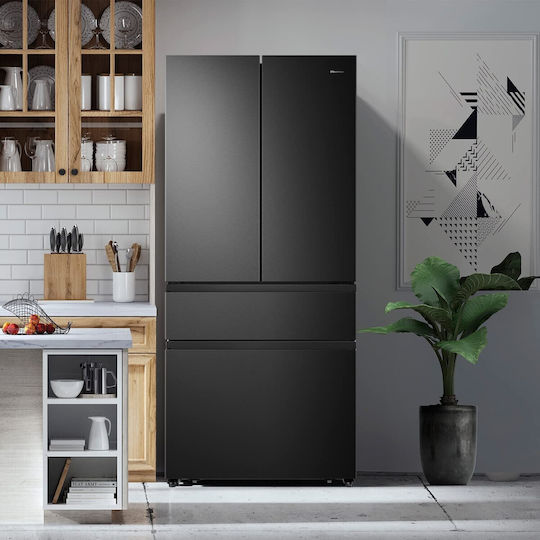 Hisense Side-by-Side Refrigerator 480lt Total NoFrost H181.7xW79.4xD70.6cm Black RF540N4SBF2