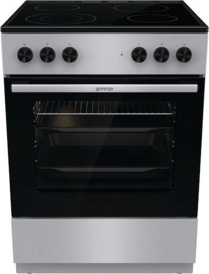 Gorenje GEC6A41SC Κουζίνα 71lt με Κεραμικές Εστίες Π60εκ. Inox