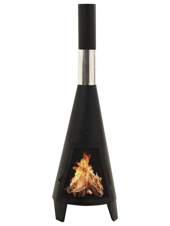 vidaXL Focar În aer liber din fontă Negru 38x38x122cm