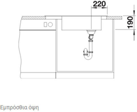 Blanco Elon Xl 8 S PuraDur Ένθετος Νεροχύτης από Συνθετικό Γρανίτη Μ86xΠ50cm Soft White