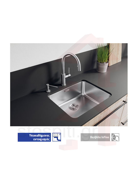 Blanco Solis 400-U 526117 Drop-In Sink Inox Brushed W44xD44cm Silver