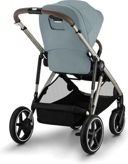 Cybex Gazelle S Adjustable Baby Stroller Suitable for Newborn Silver-Sky Blue 12.6kg