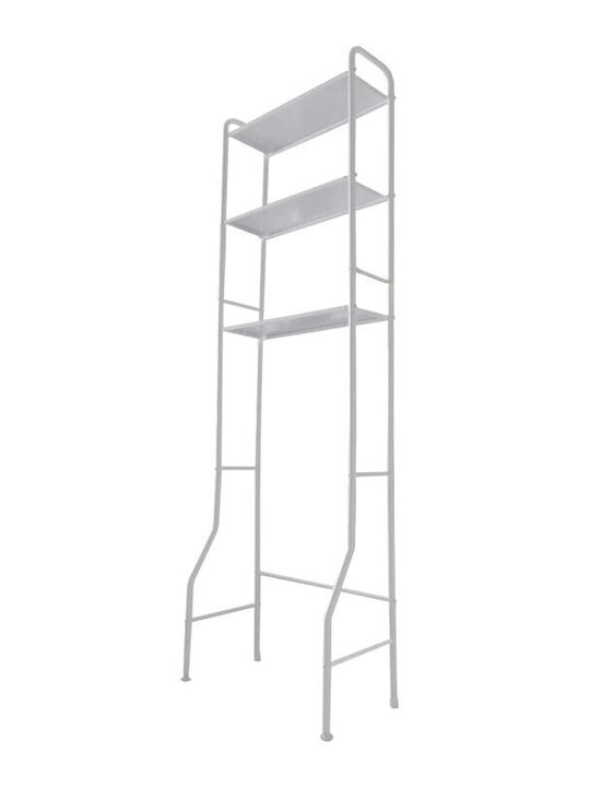 Laundry Rack Stainless Steel Επιδαπέδια Ραφιέρα Μπάνιου Μεταλλική με 3 Ράφια 68x25x160cm White