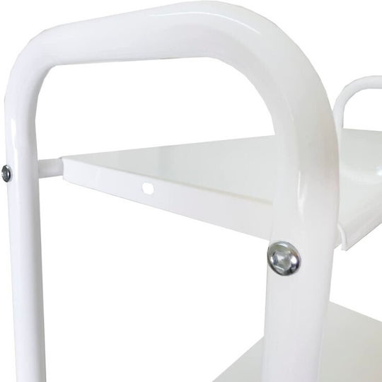 Laundry Rack Stainless Steel Floor Bathroom Shelf Metallic with 3 Shelves 68x25x160cm White White