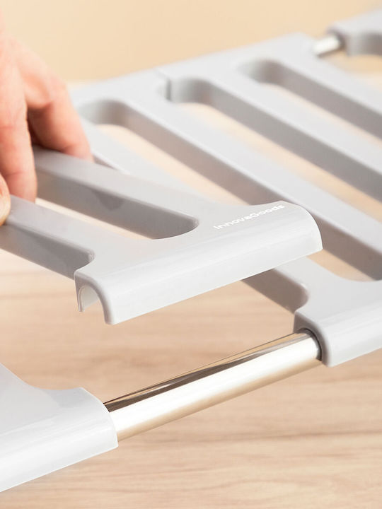 InnovaGoods Shibblek Επιτοίχια Ραφιέρα Μπάνιου Μεταλλική με 2 Ράφια 66.5x38x38cm Ασημί