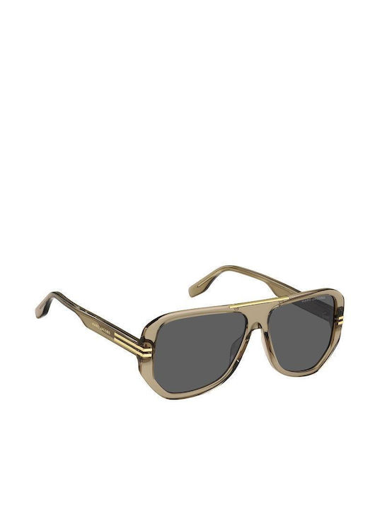 Marc Jacobs Sonnenbrillen mit Beige Rahmen und Gray Verlaufsfarbe Linse MARC 636/S HAM/IR