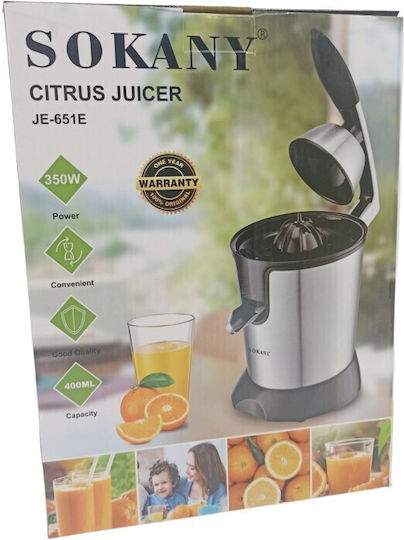 Sokany JE-651E Electric Juicer 350W with 400ml Capacity Gray