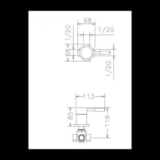 La Torre 34374-110 Εκτροπέας Εντοιχισμού Ντουζιέρας 3 Εξόδων Inox Ασημί