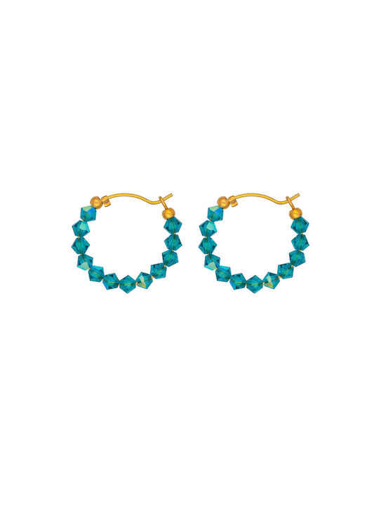 Excite-Fashion Earrings Hoops made of Steel Gold Plated with Stones