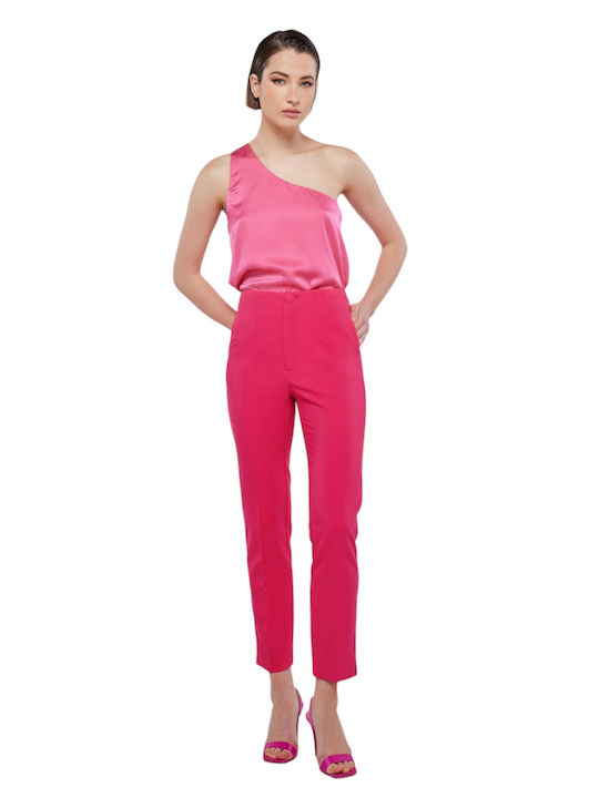 2023S303 Women's High-waisted Chino Trousers Fuchsia