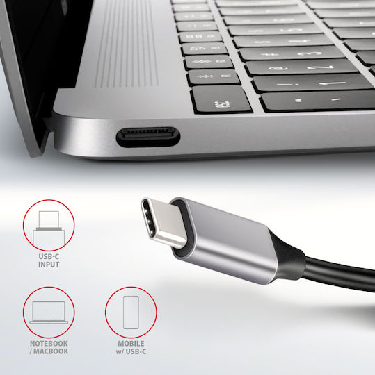 Axagon HMC-6H4A USB-C Docking Station mit HDMI 4K PD Schwarz
